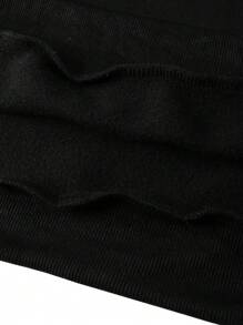 Manfinity EMRG Men's Letter Print Long Sleeve Drawstring Hooded Sweatshirt - Black - View 5