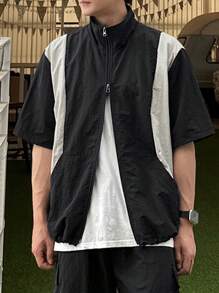 DAZY Men's Summer Colorblock Zip Front Casual Shirt - Multicolor - View 6