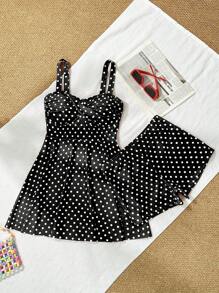 Swim Lushoire Plus Size Modest Women Beach Outfits, Slimming High-Quality Swimsuit For Vacation Hot Spring For Summer - Black - View 5