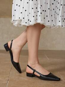 MOTF PREMIUM SQUARE TOE SLINGBACK FLATS - Black - View 2