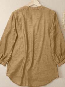 EMERY ROSE 大码简约时尚长袖衬衫，适合夏季