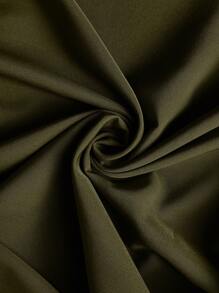 Elenzga Plus Size Elegant Solid Color Ruffle Puff Sleeve Dress, Spring/Summer