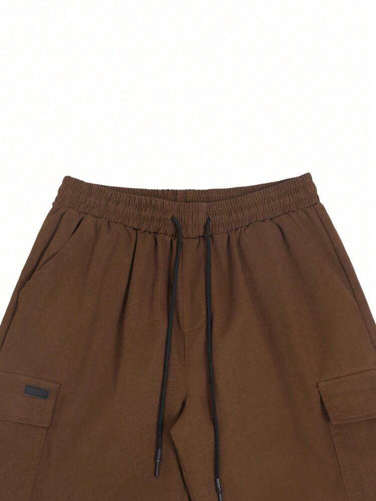 Manfinity Homme 2条装男士字母拼接抽绳腰带工装口袋休闲短裤 - 彩色 - 查看 6