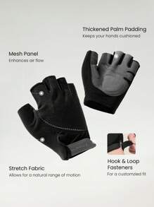 GLOWMODE Bequeme Fitness-Handschuhe mit verstärkter Handfläche, Strechmesh-Material, Trainingshandschuhe für Fitnessstudio