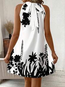 SHEIN Clasi Women's Printed Halter Sleeveless Tight Mini Dress, Suitable For Daily Wear, Summer Summer Outfits For Women  Casual Summer Dresses Women Dresses For Women Summer Women Short Dresses Casual Dresses For Woman Vacation Dress,Bohemia
