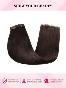Seamless Clip Ins Seamless Skin Weft Clip In Human Hair Extensions 8pcs 110g 120g PU Clip In Extensions Full Head Remy Human Hair Invisible Clip In Hair Extensions Hair Extensions - S2 - View 4