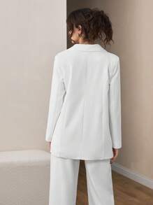CLARA VERO Blazer casual de mujer de manga larga con cuello de solapa, de unicolor