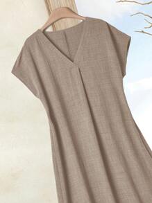 Rusticease Women V-Neck Batwing Sleeve High-Low Hem Dress, Summer Long Dress,Summer Dresses For Women