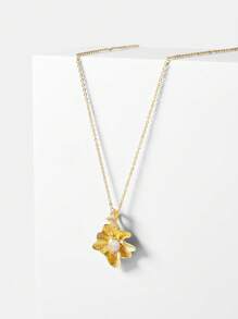 MOTF PREMIUM GOLD PLATED ASYMMETRICAL ZIRCONIA STONE NECKLACE