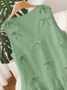 CosyJoli 大码女式无袖蝴蝶结 V 领设计休闲白衬衫，时尚日常穿着