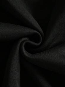 Manfinity EMRG Men's Letter Print Long Sleeve Drawstring Hooded Sweatshirt - Black - View 4