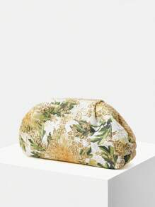 MOTF PREMIUM FLOWER EMBROIDERY SHELL SHAPED CLUTCHES - Green - View 3