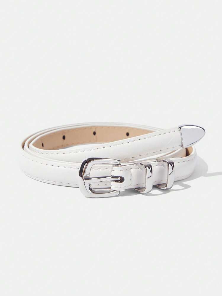 SHEIN Maija Silver Buckle Decorative Elegant Skinny Waist Belt