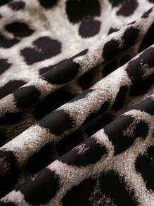 Stylish Tween Leopard Dress: Sleeveless Stand Collar Shirt Dress With Zipper And Belt Short Length Perfect For Girls - Black - View 6