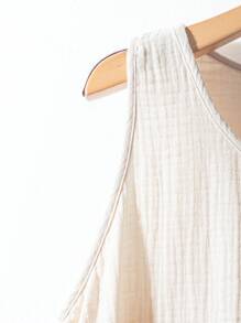 Rusticease Women's Solid Color Sleeveless Minimalist Fashion Tank Top, Suitable For Summer - Khaki - View 5