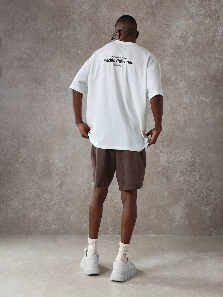 Oversized Drop Shoulder T-Shirt And Shorts Coordinated Set