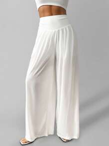 SHEIN Clasi Women's Solid Color Casual Loose Fit Soft Skinny Pants