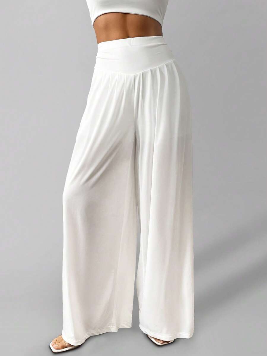 SHEIN Clasi Women's Solid Color Casual Loose Fit Soft Skinny Pants