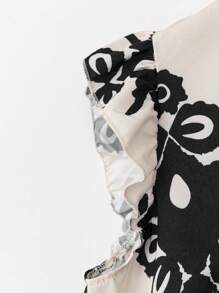 SHEIN LUNE Bộ 2 quần tay lỡ in họa tiết cỡ lớn cho nữ - màu đen - Xem 3