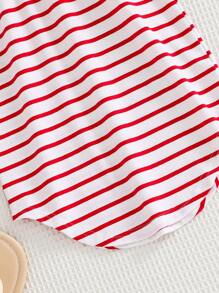 SHEIN Young Girl Fashionable Casual Striped Sleeveless Dress