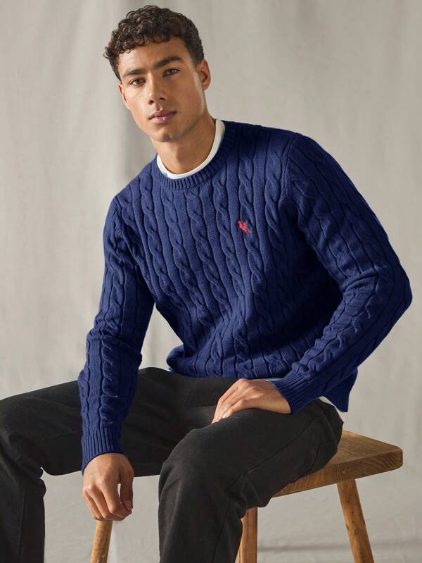 SWAVVY Men's Casual Loose Fit Long Sleeve Knit Sweater, & Daily Wear, School