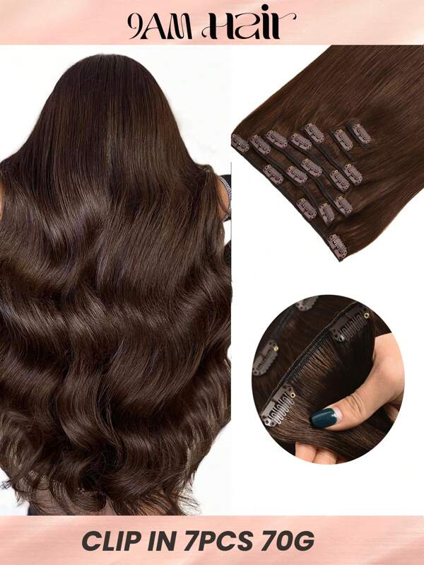 Clip In Hair Extensions Real Human Hair 70g 7pcs Human Hair Clip In Extensions Straight Real Hair Extensions Clip In Human Hair