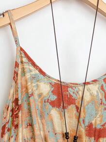 Linhara 2 件套加大码渐变色不对称图案短袖夹克和可调节腰部细肩带连衣裙女款 - 彩色 - 查看 3