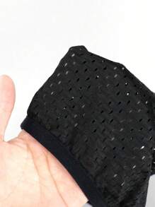 男士性感内衣，简约时尚三角裤和丁字裤 - 黑色 - 查看 4