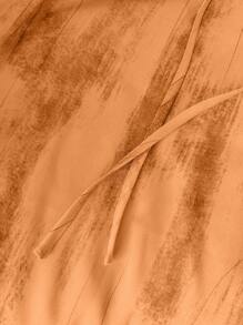 SHEIN LUNE Ink Painting Chiffon Satin Smudge Mountain Print Wide Leg Pants Fall Cloth For Women - Orange - View 4