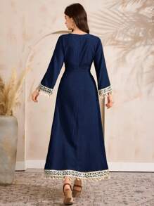Al Najma Women's Solid Color Long Sleeve Long Dress, Minimalist Fashion Suitable For Summer