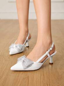 CUCCOO HITCHD 尖头高跟蝴蝶装饰时尚女式高跟鞋