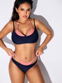 Swim SPRTY Bộ 2 đồ bơi phối màu, thiết kế tối giản phù hợp cho mùa hè - Màu xanh hải quân - Xem 4