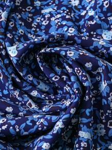 SHEIN LUNE Plus Size Women Summer Vacation Style Loose Fit Floral Print Round Neck Short Bubble Sleeve Blouse For New Year Clothes - Multicolor - View 4