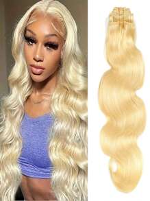 8pcs Body Wave Clip In 613 Blonde Virgin Human Hair Extension Clip-In Hair Extension Weft Hair Extension Blonde Color Clip Ins Hair Extensions - S613 - View 4