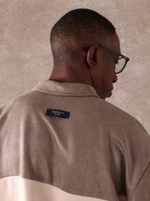 SUMWON Polo Top de gamme , colorbloc, streetwear premium, polo décontracté, classique automne-hiver, col, mode urbaine oversize - Tabac - Voir 4