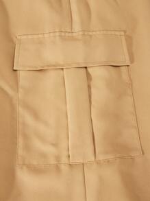 2pcs/Set Teen Girls Graphic Print Casual T-Shirt And Cargo Pants - Khaki - View 6