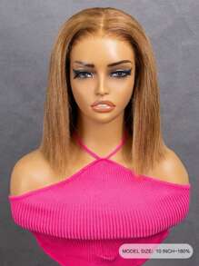 TrueHD Wear & Go Glueless Wig Highlight Wigs Silky Straight Pre-Plucked 6x4 HD S4/27 Honey Blonde Lace Frontal Wigs 180% Density 8-14 Bob Inch 16-30 Regular Inch Colored Straight Human Hair Wigs For Women Weave Glueless Valentine's Day Human Hair Lace Wig Natural Glueless Wig For Romantic Date For Women - S4/27 - View 2