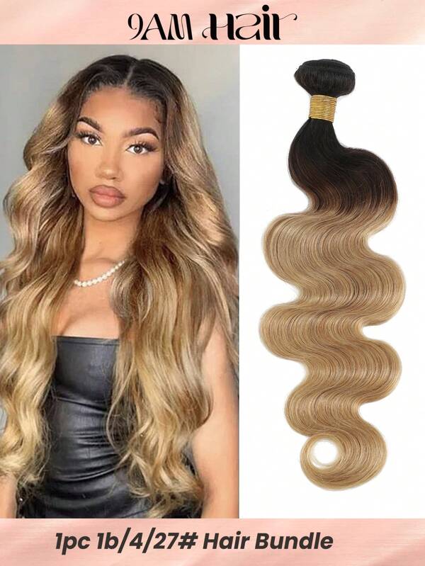 Ombre 3 Color 1B/4/27# Body Wave Virgin Human Hair Weave Bundles Ombre Three Tone Color Wavy Hair Weft