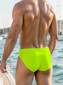 Surfspeed Men's Solid Color Triangle Beach Swimwear - Green - View 2