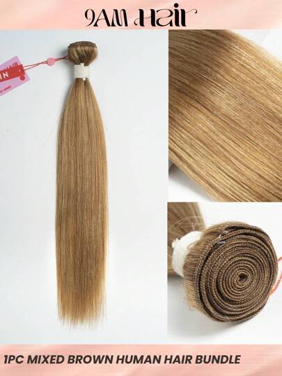 1pc Honey Blonde Brown Highlight Color Balayage Virgin Human Hair Remy Hair Weave