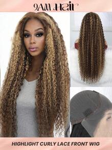 Highlight Transparent lace front water wave 13*4 lace front wigs With Baby Hair Pre Plucked Bleached Knots Hair Replacement Wig for women Wear to GO 16-30inch - SP4/27 - View 2