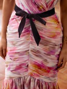 ZEYLAH Gerafftes Kleid mit Blume Muster