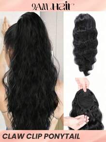 1pc Claw Clip Loose Deep Wave Ponytail Human Hair Extension Natural Black Color Extensions For Women Daily Use Easy To Wear Natural Black Color Hair Extensions - Natural Black - View 1