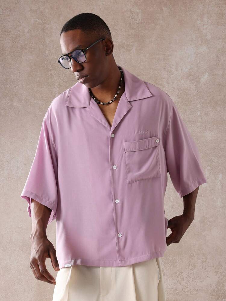 Short Sleeve Button Down Boxy Collared Shirt