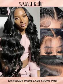 Transparent Lace Front Body Wave 13*4 Lace Front Wig Natural Black Cheap Hair Replacement Wig Daily Use For Women - SNatural - View 2