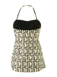 Swim Lushoire 2 件套女式露背褶边印花分体泳衣 - 彩色 - 查看 7