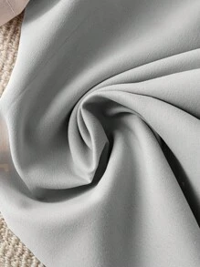 Chiquease 女士纯色前扣休闲短袖薄款西装外套 - 淺灰色 - 查看 5