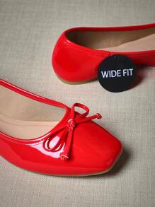 SHUZIA Women's Wide-Fit Slip-On Round Toe Minimalist Ballet Flats – Comfortable, Versatile & Classic Essential Mother's Day Present - Red - View 7