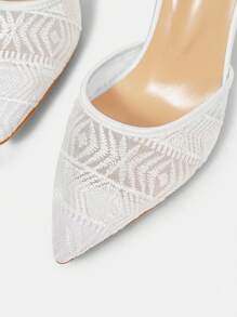 CUCCOO HITCHD 女士尖头简约高跟鞋，日常休闲穿着 - 白色 - 查看 4