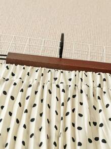 Rometta 大码缎面圆点百褶裙